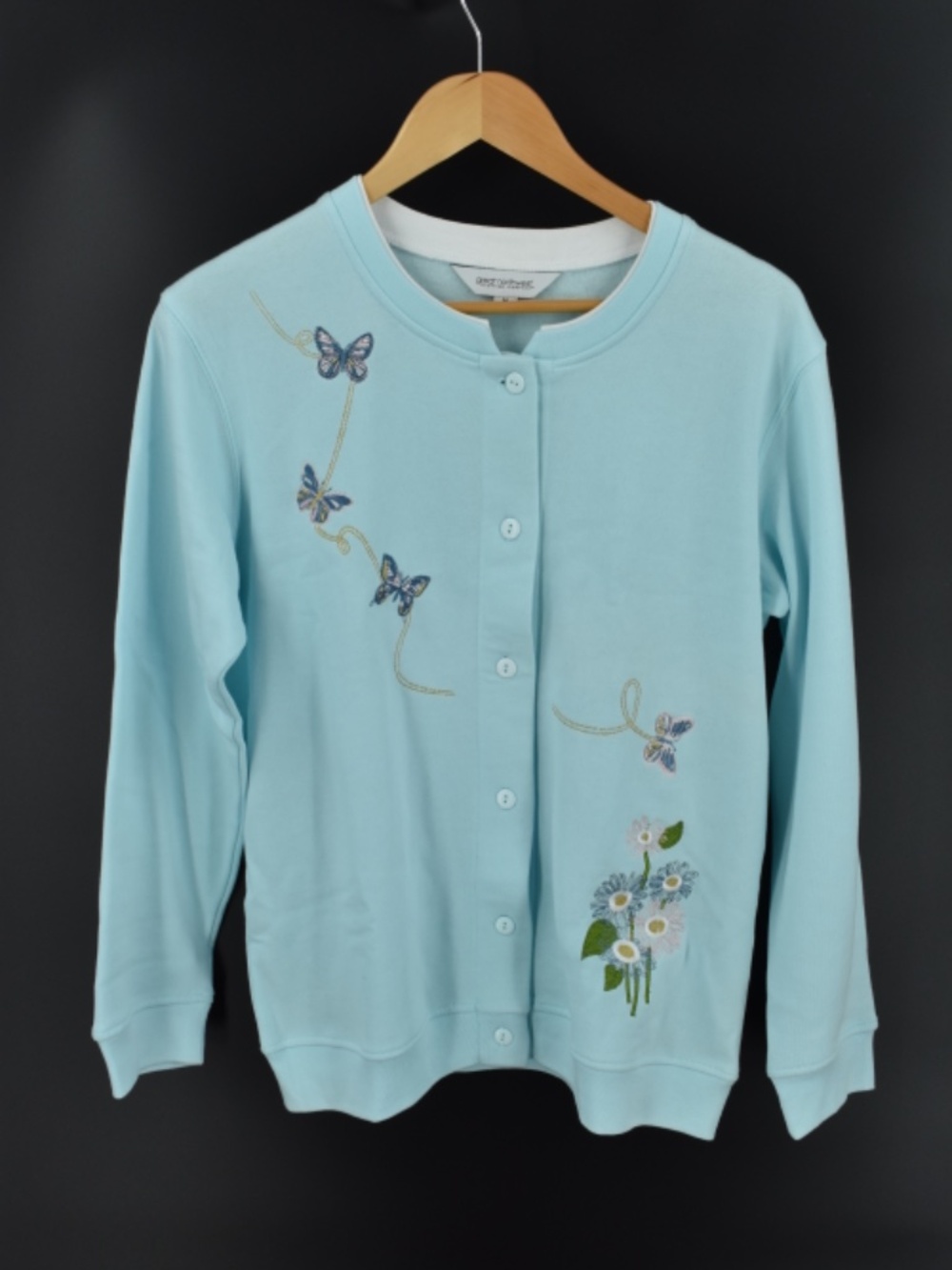 Great Northwest Blue Butterfly Cardigan - M - Cottagecore Grandma